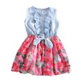 thumbnail image 3 of Liquidation d'Économies d'Hiver! PEZHADA Robes d'Invitée de Mariage d'Automne, Robe pour Tout-Petite Fille, Robes de Fête Princesse Sans Manches à Imprimé Nœud pour Tout-Petits Enfants Bébés Filles, 3 of 5