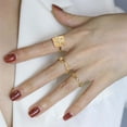 thumbnail image 4 of Anillo con personalidad, juego abierto, estilo moderno, anillo geométrico dorado punk, 3 unidades, 4 of 6