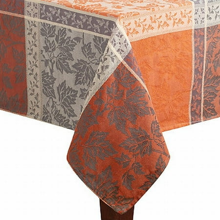 60x84 Fabric Tablecloth - Montvale Orange & Gray Windowpane Plaid Fabric Tablecloth Table Cloth 60x84 Ob