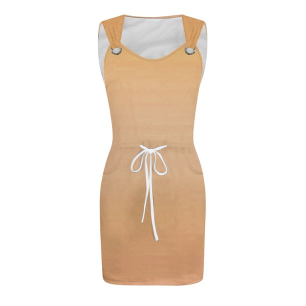 Vestidos de Lino Para Mujer Vestido Casual Elegante Hasta La Rodilla Liso A La Moda Para Mujer