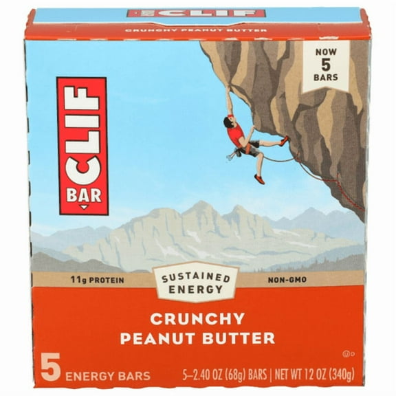 Clif Bar Crunchy Peanut Butter Bars 5 Pack 2.4 oz - Pack of 3