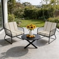 thumbnail image 3 of Outdoor Patio Cushion Covers 4 Pack Khaki White Stripes Patio Chair Cushion Covers with Ties and Zipper Modern Vertical Lines Waterproof Outdoor Seat Cushion Covers for Patio Furniture 20"x18", 3 of 5