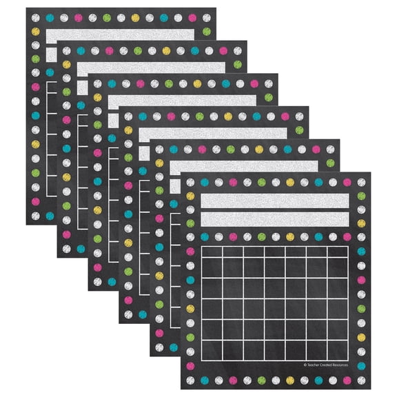Teacher Created Resources Chalkboard Brights Mini Incentive Charts, 36 Per Pack, 6 Packs