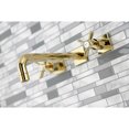 thumbnail image 3 of Kingston Brass KS6022ZX Millennium Two-Handle Wall Mount Roman Tub Faucet, Polished Brass, 3 of 7