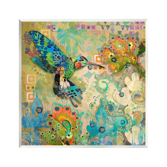 Stupell Industries Boho Hummingbird Pattern Animals & Insects Painting Unframed Art Print Wall Art, 12 x 12