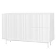 thumbnail image 6 of EUROCO Free Standing Buffet Cabinet，Wave Pattern Storage Sideboard with 2 Doors，2 Drawers，Adjustable Shelves and Rebound Device for Study Entrance Living Room and Bedroom，White, 6 of 8