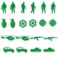 thumbnail image 2 of Topers para cupcakes Qertesl de temática militar, verdes, 20 piezas, 2 of 8