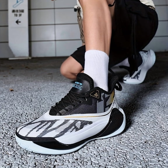 Men'S Stylish Basketball Shoes with a High-Top Lace-Up Design, Breathable Mesh Sporty Shoes, Slip-Resistant And Durable Running Shoes, Suitable for Outdoor Activities And Everyday Wear.