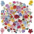 thumbnail image 1 of Pegatinas para botellas de agua, juego de 100 pegatinas de flores, pegatinas estéticas de vinilo impermeables para niños y adolescentes, para portátil, monopatín, teléfono, equipaje., 1 of 5