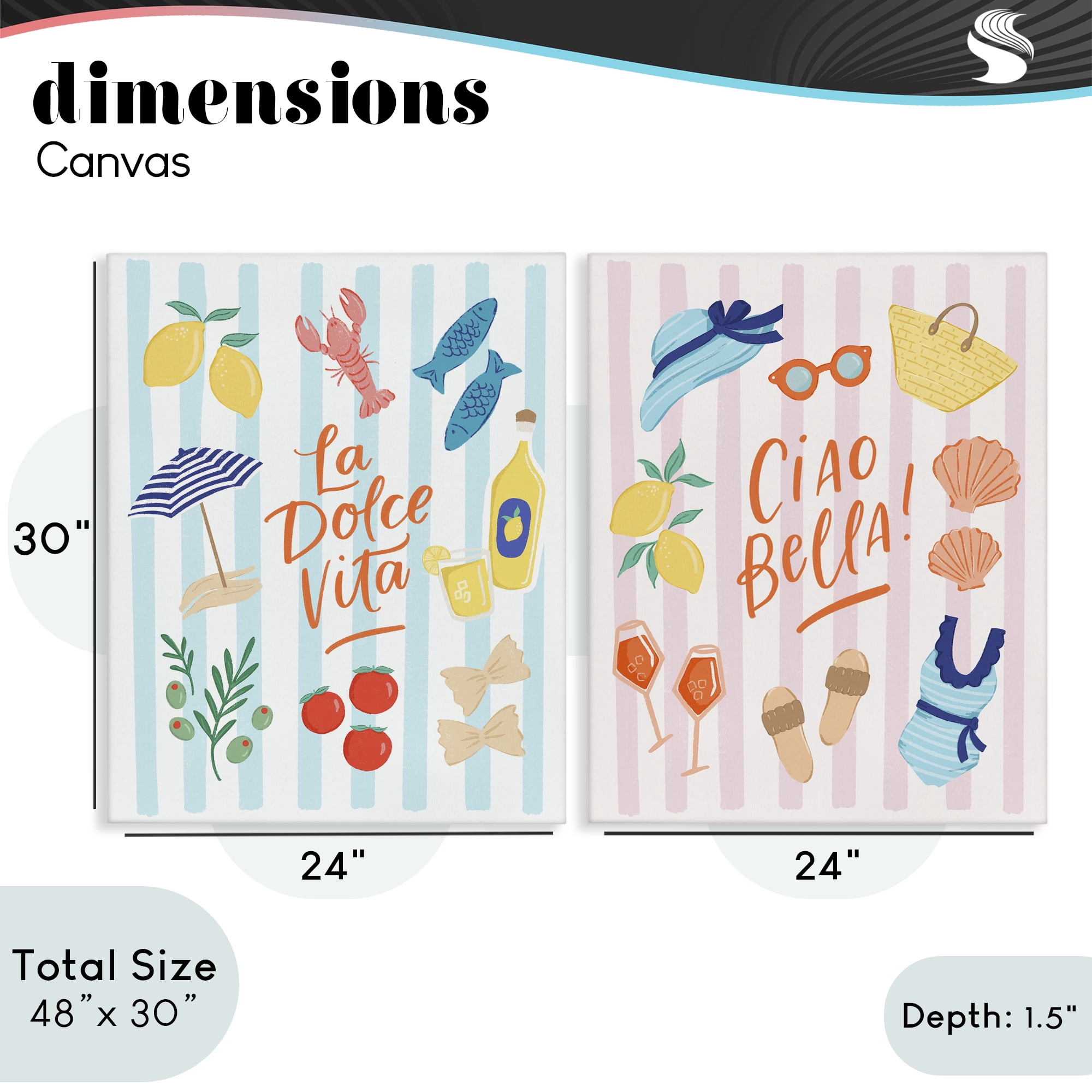 Stupell Industries Summer Italian Vacation 2 Piece Canvas Wall Art Set, design by Sandra Picco