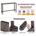 thumbnail image 6 of Outdoor Bar Table Patio Bar Height 55" Long Outdoor Console Table Hot Tub Tall Wicker High Top Pub Serving Table Narrow Sofa Sideboard Table Brown, 6 of 7