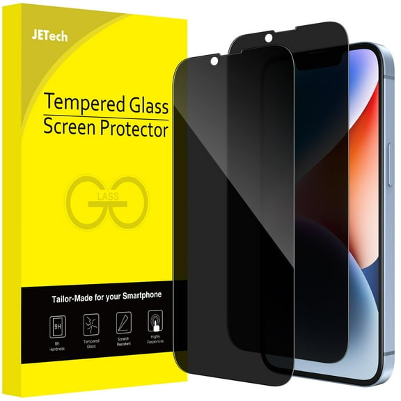 JETech Privacy Full Coverage Screen Protector for iPhone 17e (2026) / iPhone 16e / iPhone 14, 2-Pack