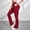 Red, variant on DuoJiaJ High Waist Flare Leggings For Butt Lifting Yoga Pants With Pockets Comfortable Athletic Workout Casual Wear Women's Lounge Pants Black L