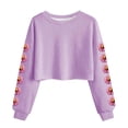 thumbnail image 1 of Camisetas de Manga Larga de las Mujeres Moda Impresa Suelta Casual Cuello Redondo Suéter Deportivo Top Se Ajusta Fiel Al Tamaño, 1 of 5