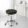 thumbnail image 4 of Uemuo Retro Truck Pattern Round Bar Stool Seat Covers Washable Stool Cushion Slipcover Elastic Bar Chair Covers-14 inch, 4 of 7
