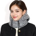 thumbnail image 2 of Women's Fleece-Lined Hooded Neck Warmer with Adjustable Drawstrings for Full Coverage and Winter Protection-Light Gray, 2 of 6