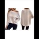 thumbnail image 2 of Camiseta de Punto de Otoño con Cuello Redondo y Hombros Descubiertos para Mujer, Larga Albaricoque S, 2 of 7