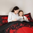 thumbnail image 5 of jejeloiu Rustic Flowers Bedding Comforter Set,Gothic Skeleton Twin Comforter Sets,Red Black Bedding Set For Boys Kids,Ultra Soft Home Decor Reversible,2-Piece, 5 of 8