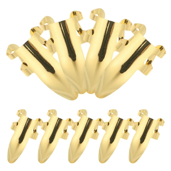 WORGEOUS 9Pcs Metal Finger Picks for Acoustic and Electric Guitar Stainless Steel Plectrums for Bass and Ukulele Music Instruments Parts