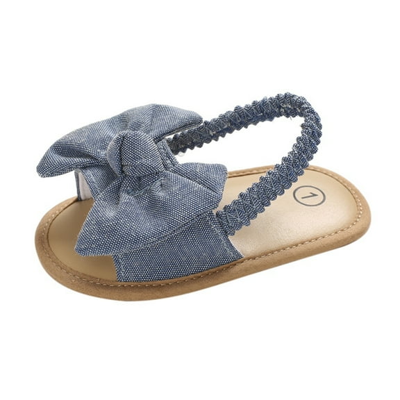 Baby Girls Bowknot Sandals Summer Non-Slip Soft Sole Princess Casual Beach Sandals, 0-18M