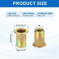 thumbnail image 2 of 60Pcs M6 x 15mm Rivet Nut Carbon Steel Rivet Nut Tool Hardware Nuts Zinc-Plate, 2 of 6