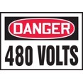 thumbnail image 1 of Accuform Signs, Label,Danger 480 Volts,Dura-Vinyl, 1 of 3