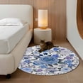 thumbnail image 2 of Round Rugs 3 Ft, Boho Blue Flower Non Slip Area Rugs for Kitchen Bedroom Entryway, Spring Watercolor Country Floral Plant Washable Carpet Runner Rug Floor Mats for Bedroom Home Decor, 2 of 8