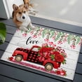 thumbnail image 3 of Valentine's Day Entryway Rug 2'x3'&nbsp; Non Slip Front Door Mats, Red Plaid Truck Roses Love Leaves Wood Entrance Rugs Indoor Outdoor Carpet, Washable Floor Mats Small Area Rug for Bedroom Kitchen, 3 of 8
