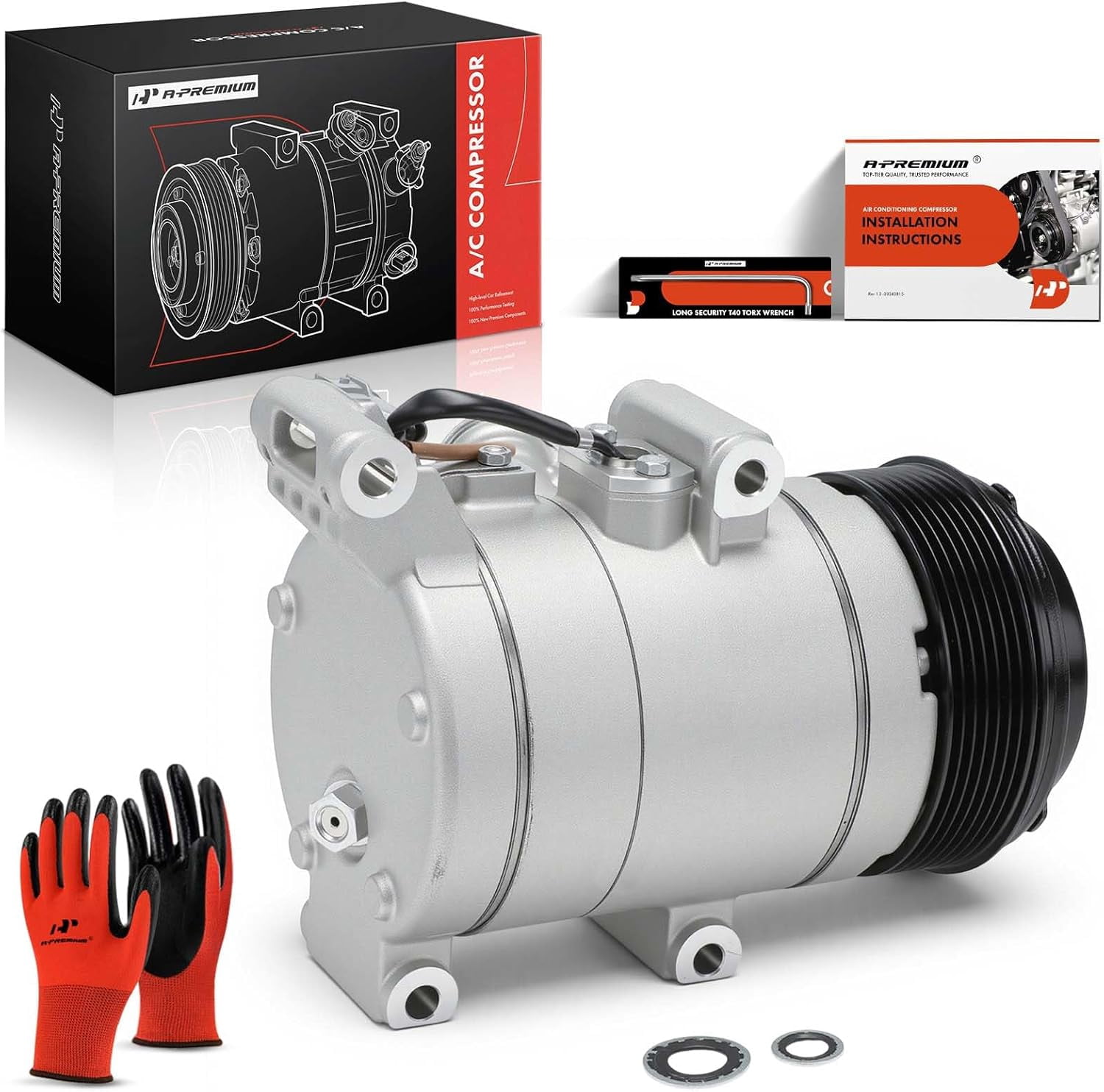 A-Premium Air Conditioner AC Compressor with Clutch Compatible with Toyota Tacoma 2016-2020 2.7L 3.5L