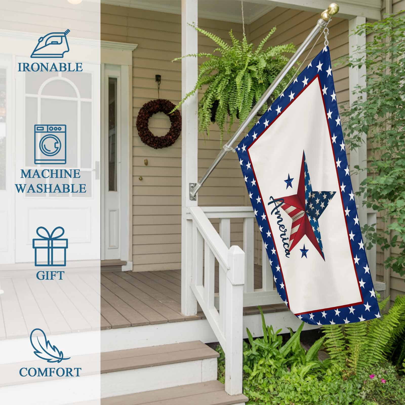 4th of July Flags for Outside 3x5 ft Stars USA Flag Outdoor Flags Double Sided Grommets House Banner Patriotic Red White and Blue Patio Yard Flag for Outdoor Party Porch Independence Day Decor