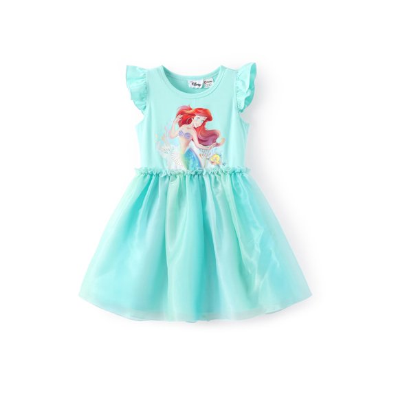 Vestido Disney Ariel con Tutú y Mangas con Volantes para Niña de 6-7 Años