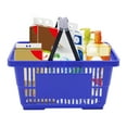 thumbnail image 4 of Shopping Baskets with Handles Plastic Shopping Totes Set of 12 Blue Handheld, 4 of 12