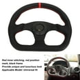 thumbnail image 3 of Sport Car Steering Wheel, Black Frame Comfortable Grip Anti Rust D Type Car Steering Wheel Leather  for Vehicle, 3 of 7