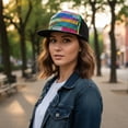 thumbnail image 6 of Slccxzc Fashion Diamond Studded Baseball Caps Flat Brim Outdoor Hats Bling Punk Snapback Cap Jazz Hip Hop Cap, 6 of 7