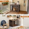 thumbnail image 7 of Furmax Heavy-Duty Wooden Dog Crate 2-Door Furniture Style Kennel with Chew-Proof Design & Removable Cushion, End Table for Small, Medium, Large Dogs, 7 of 7