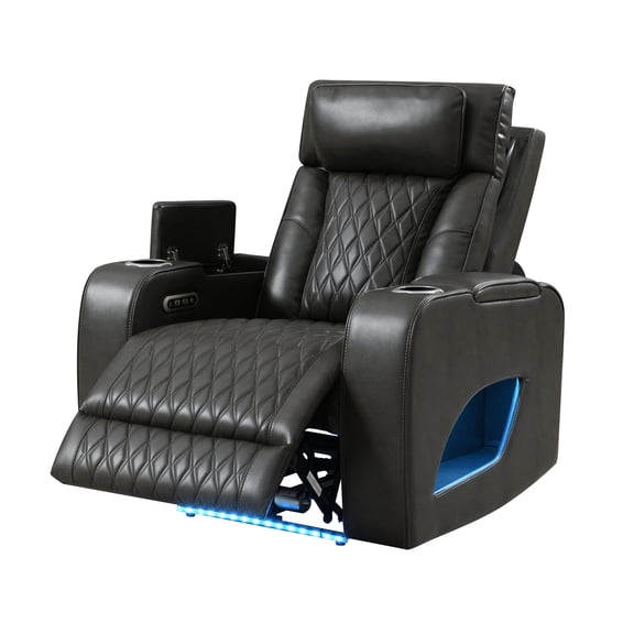 ACME Taddeo Power Motion Recliner in Dark Gray Synthetic Leather