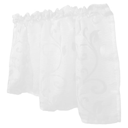 PAMINGONO 1Set White Seersucker Short Curtains for Kitchen and Dining Room 11.8x23.6in