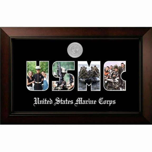 Campus Images MASSLG002S Patriot Frames Marine Collage Photo Legacy Black Cherry Frame with Silver Medallion