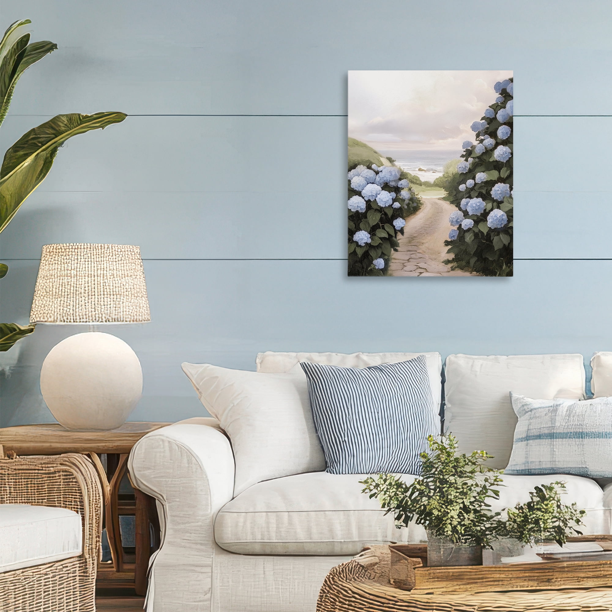 Stupell Industries Coastal Hydrangea Pathway Canvas Wall Art, design by Sisi and Seb