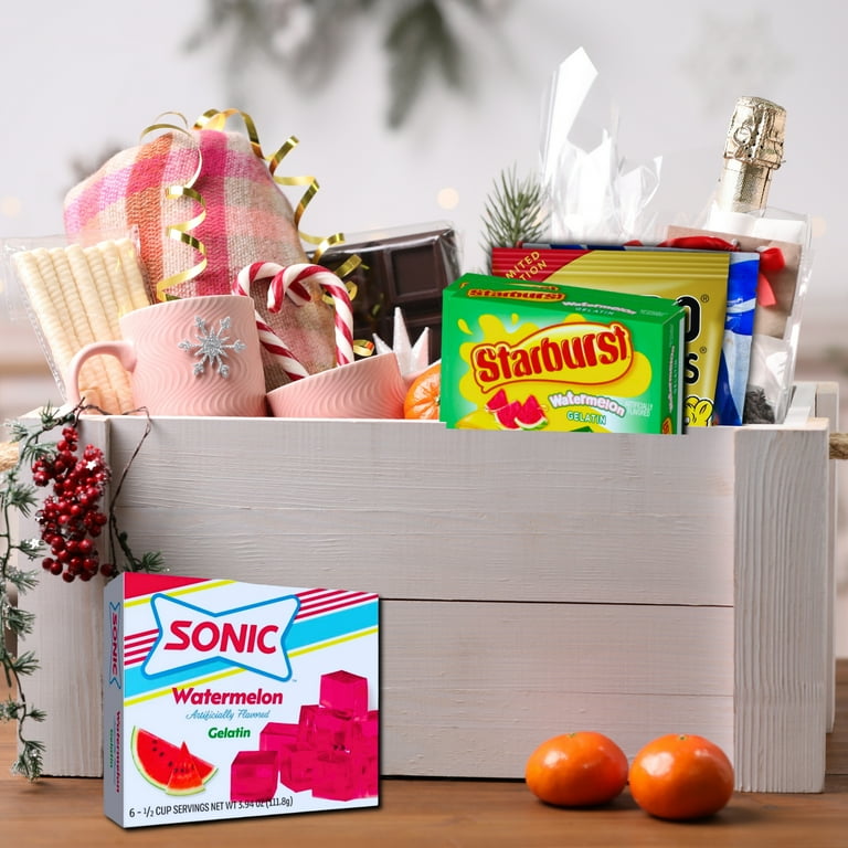 Sonic Watermelon Gelatin Mix, 3.94oz (2 Boxes, 12 Servings) Fruity