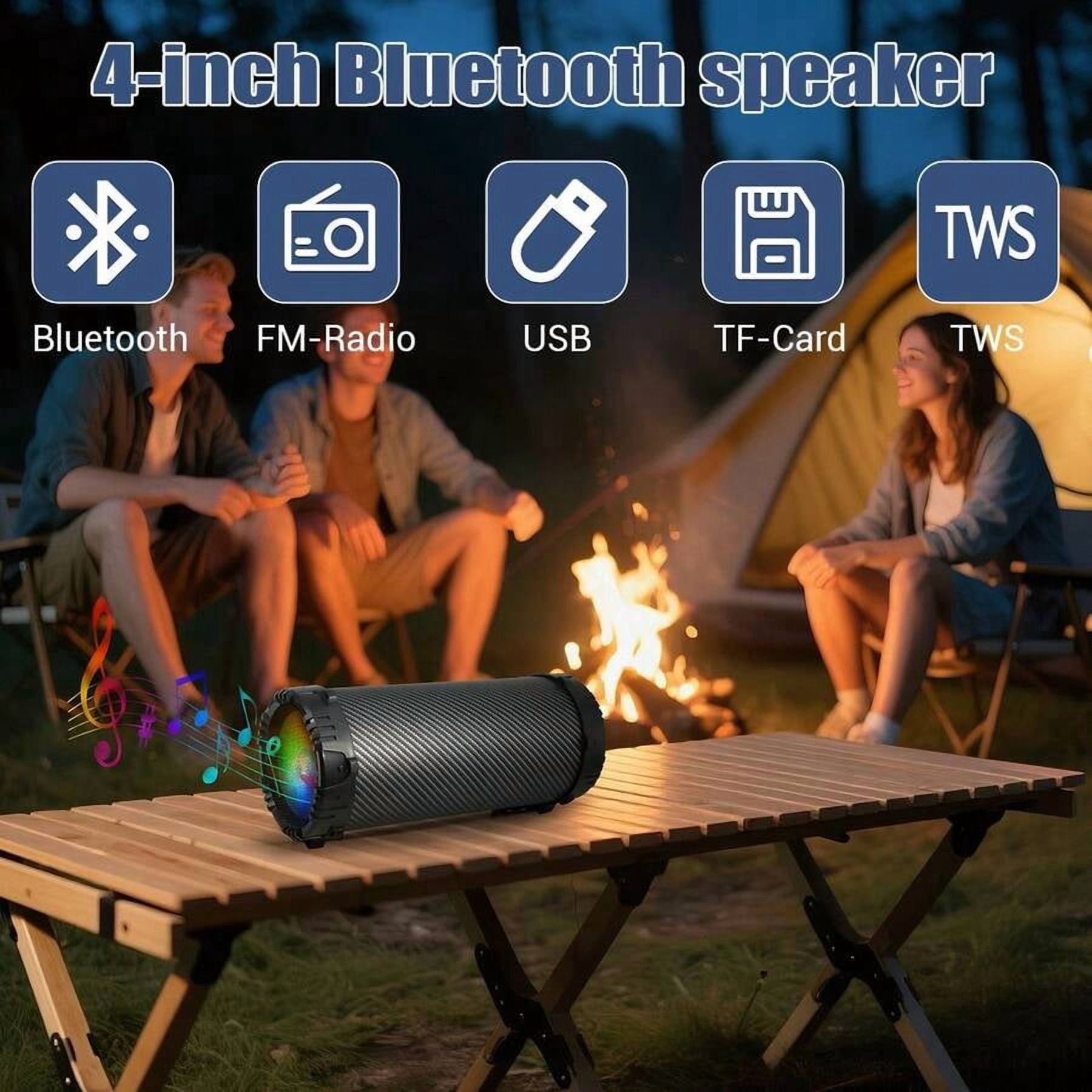 XX 4-In Portable Bluetooth Speaker With Carry Strap & Handle, Wireless Audio Heavy Bass Stereo PA Sound System With USB/TF/FM/AUX, Rechargeable For Outdoor, Camping, Party & Home Use