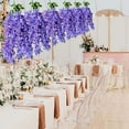 thumbnail image 6 of Hiroekza Lilac Artificial Hanging Flowers Garland Vines Faux Hanging Flowers 80cm Plastic Fake Flower Wedding Home Office Arch Decoration Dark Purple, 6 of 6
