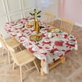 thumbnail image 6 of Beige Christmas Santa and Gift Pattern Rectangle Tablecloth 60"x102",Waterproof Polyester Rectangle Table Cloth, Wipeable Spillproof Polyester Tablecloth for Dining, Camping, Indoor and Outdoor, 6 of 6