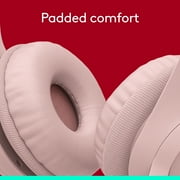 Logitech H390 Wired Headset for PC/Laptop, Stereo Headphones with Noise Cancelling Microphone, USB-A, In-Line Controls, Rose