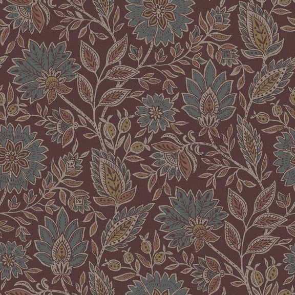 NuWallpaper Waverly Indira Aster Maroon Peel and Stick Wallpaper