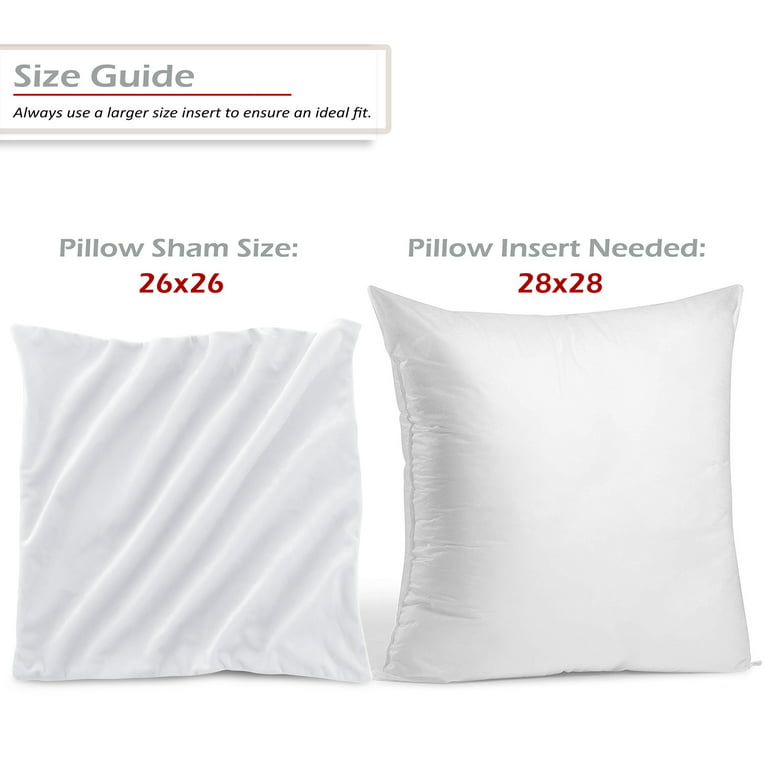 Nestl Throw Pillow Inserts Square Pillow Cushion, Decorative Pillow Insert, 24 inch x 24 inch, Pack of 4, Size: 24 x 24, White
