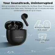 Black Shark Lucifer T9 Bluetooth Headphones, Dual Microphones with Environmental Noise Cancellation, 13mm Dynamic Driver, Bluetooth 5.3, IPX4 Waterproof, Up to 40hrs Gaming Earbuds - (Black)