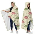 thumbnail image 2 of Wearable Blanket,Green and Pink Dinosaur Pattern Hooded Wearable Flannel Blanket for Adults & Teens,Winter Poncho Shawl Wrap Cape Cozy Anti-Pill,50"x60", 2 of 5