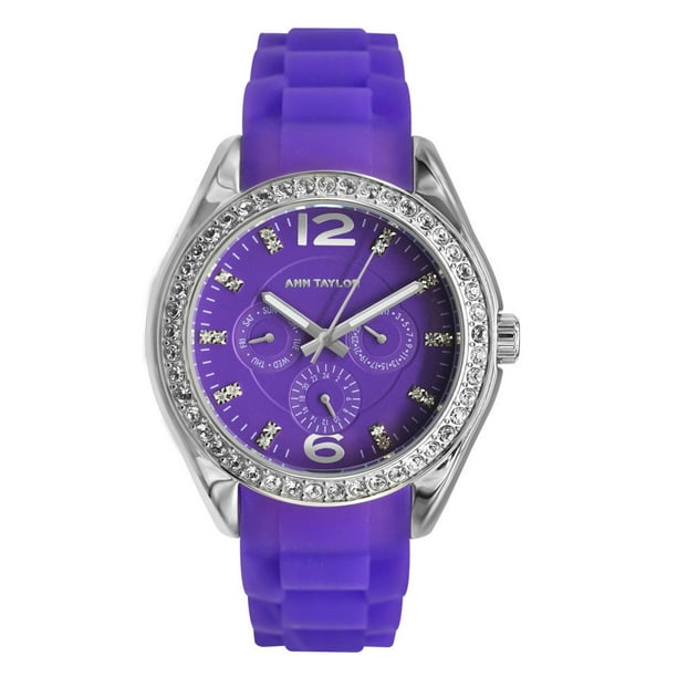 Reloj Time 4 Chic Dama Acero Caucho Morado Ann Taylor Ann Taylor ATP1001