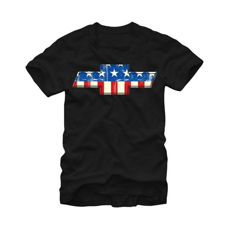 - General Motors Men's Chevrolet Bowtie American Flag T-Shirt